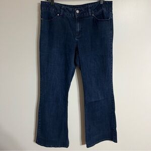 Women’s Elle Wide Leg Dark Wash Mid Rise Jeans Size 14 90s Y2K